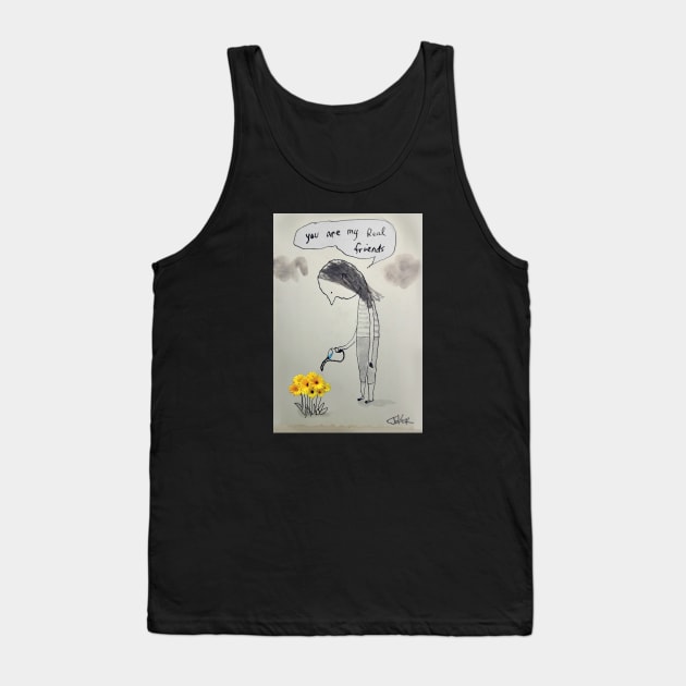 Real friends Tank Top by Loui Jover 